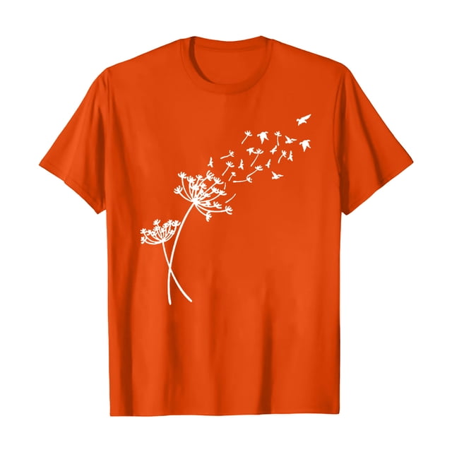 Nouveaux et Tendances T-Shirts Graphiques Uooqdmx pour Femmes, Hauts Floraux pour Femmes, Mode Plage pour Femmes, Mignons Col Rond Tournesol Graphique Décontracté Imprimé Tee Tops, Hauts de Printemps pour Femmes 2025, Orange TTG