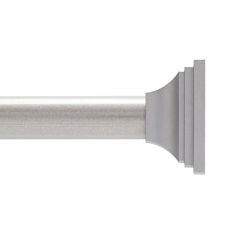 Kenney® Twist & Fit™ No Tools Decorative Gerrard Rust-Resistant Painted Steel Straight Tension Shower Curtain Rod 42-72 Polished Pewter