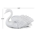 thumbnail image 3 of 24" x 16" Light Gray Resin Swan Sculpture with Textured Feathers, by DecMode, 3 of 12