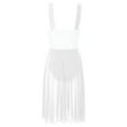 thumbnail image 4 of Jizyo Women's Lyrical Dance Dress Camisole Gymnastic Leotard with Chiffon Skirt Modern Contemporary White S, 4 of 7