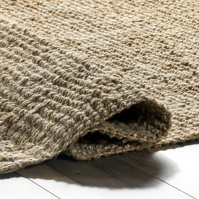 nuLOOM Natura Hand-Woven Jute Area Rug, Beige, Ideal for Living