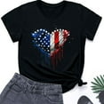 thumbnail image 3 of Nmnitkp Womens American Flag Shirt Short Sleeve USA 4th of July Flag Tops Loose Patriotic Novelty T-Shirts Black,4XL, 3 of 3