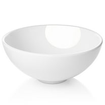 Miligoré 11" Round White Ceramic Vessel Sink - Modern Above Counter Bathroom Vanity Bowl