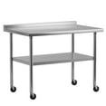 thumbnail image 1 of Table de Travail en Acier Inoxydable 60 Pouces x 30 Pouces avec sous-Étagère, [Certifiée NSF][Résistante] Table de Préparation de Cuisine Commerciale pour Maison, Restaurant, Hôtel, Argent, 1 of 8