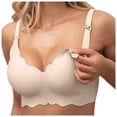 thumbnail image 2 of Siilsaa Nursing Bras for Breastfeeding Wavy Seamless Comfort Maternity Bralette Wireless Pregnancy Sleep Bra with Support Beige,One Size, 2 of 3