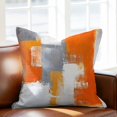 thumbnail image 3 of Burnt Orange Grey Pillow Covers 24x24 Inch, Oil Painting Smear Modern Abstract Art Linen Pillowcase with Invisible Zipper, Decorative Throw Pillow Covers Cushion Case for Couch Sofa Bed Living Room, 3 of 9