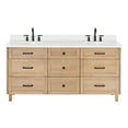 thumbnail image 6 of ARIEL Monroe 73 Inch Double Oval Sink Bathroom Vanity With Pure White Quartz Countertop 1.5 Inch Edge In Oak, 6 of 8