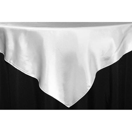 

1 Pc Square 54 Satin Table Overlay - White For Wedding Or Event Decor