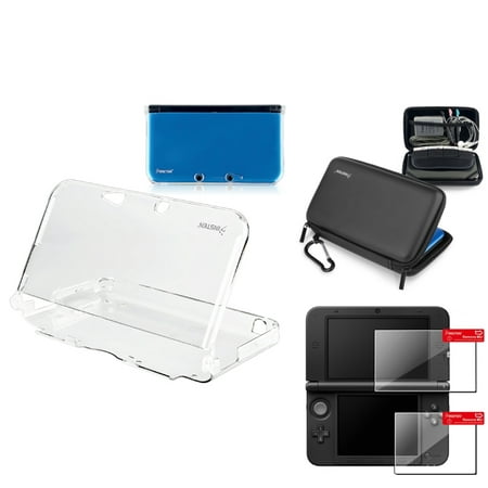Insten Clear Hard Case Cover + EVA Hard Pouch + Screen Protector for Nintendo 3DS