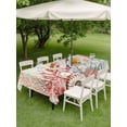 thumbnail image 3 of Outdoor Tablecloth with Umbrella Hole and Zipper, Red Coral Coastal Rectangle Table Cloth 52x70 Inch Waterproof Tablecloth, Summer Beach Ocean Shells Starfish Turtle Picnic Table Cover for Patio, 3 of 7