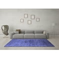 thumbnail image 3 of Ahgly Company Machine Washable Indoor Square Oriental Blue Industrial Area Rugs, 5' Square, 3 of 4