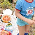 thumbnail image 4 of Conjunto de trajes de 2 piezas para niña, camiseta corta de manga corta estampada a la moda de algodón, corta para niños de 3 a 8 años de edad, rosa, 41,34-43,31 pulgadas, 4 of 5