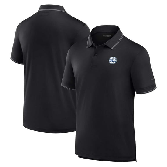 Men's Fanatics Black Philadelphia 76ers Front Office Pique Polo