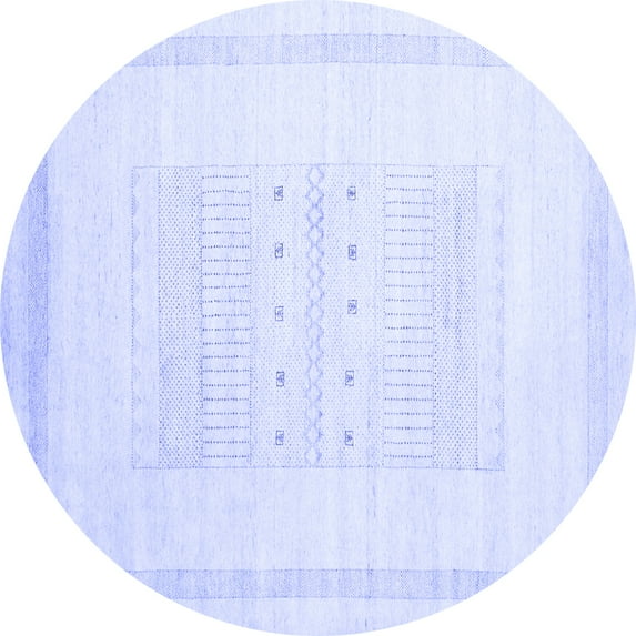 Ahgly Company Indoor Round Solid Blue Modern Area Rugs, 7' Round