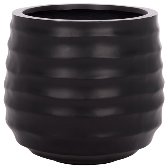 Safavieh 15.9" x 15.9" x 14.2" Round Black Ficonstone Plant Pot