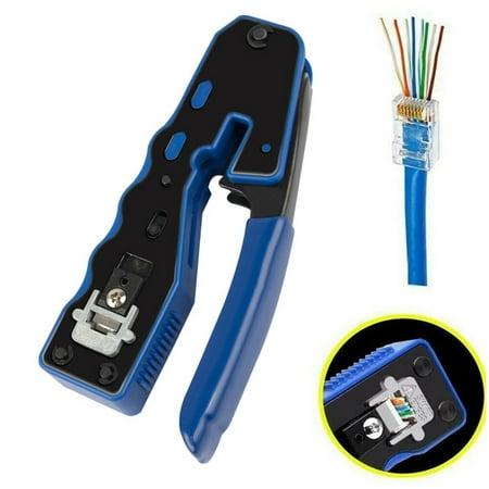

BAETEUY Ethernet Network LAN Cable Crimper Plier Cutter Stripper Accurate Easy Stripping Multifunctional Sharp High Hardness Crimping Tool for Carpentry