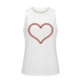 thumbnail image 4 of WNEGSTG Women's Baseball Sleeveless T Shirt Round Neck Slim Fit Tank Tops, 4 of 4