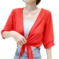 thumbnail image 2 of Shenmeida Womens Sheer Shrug Tie Top Open Front Cardigan Perspective Anti-UV Women Cape, 2 of 6