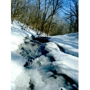 Angle View: Peel-n-Stick Poster of Frozen River Ice Winter Water Poster 24x16 Adhesive Sticker Poster Print