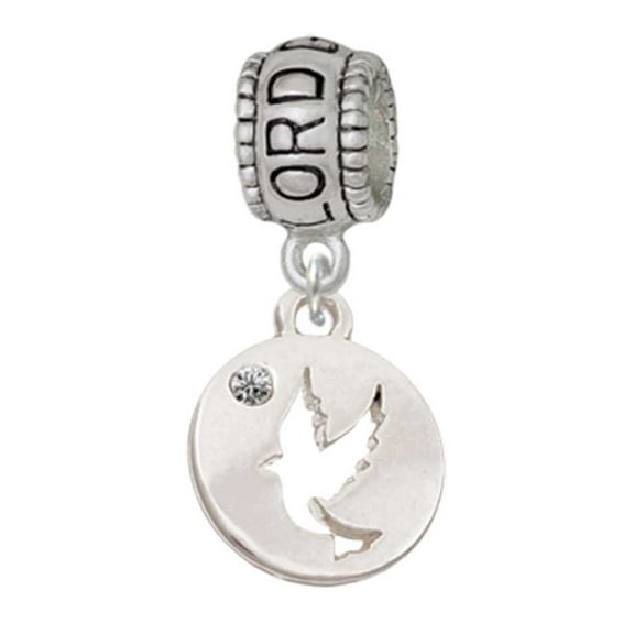 Delight Jewelry Silvertone Dove Disc Lord Guide Me Charm Bead