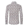 thumbnail image 2 of qolati Men's Dress Shirts Stretch Slim Fit Long Sleeve Henleys Business Blouse Vintage Floral Print Button Down Work Formal Shirts, 2 of 3
