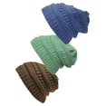 thumbnail image 1 of Bonnet Tricoté pour Femmes Lot de 3 - Denim Foncé/marron/sauge, 1 of 1