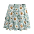thumbnail image 7 of SEANATIVE Tennis Skirts for Women Workout Casual Skort with Built-in Shorts & 2 Pockets Breathable Stretchy Fabric Golf Pickleball Running Wear, M, Daisy Flower Print Green, 7 of 7