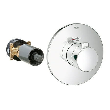 Jacuzzi Shower Module - Grohe 19879000 Cosmopolitan Custom Shower Thermostatic Trim, Control, Chrome