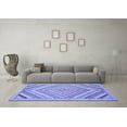 thumbnail image 3 of Ahgly Company Machine Washable Indoor Square Abstract Blue Modern Area Rugs, 4' Square, 3 of 4