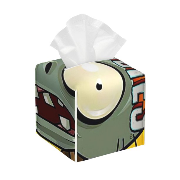 Funda de cuero para caja de pañuelos de Plants Vs Zombies: fundas para caja de pañuelos, soporte rectangular para caja de pañuelos, soportes para pañuelos decorativos para el hogar, el baño, la