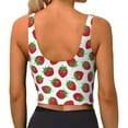 thumbnail image 3 of Lsque Hand Drawn Strawberry Printed Women'S Sports Bra, Compression, Moisture Wicking, High-Impact Sports Bra For Women,Supportive sports bra-XX-Large, 3 of 9