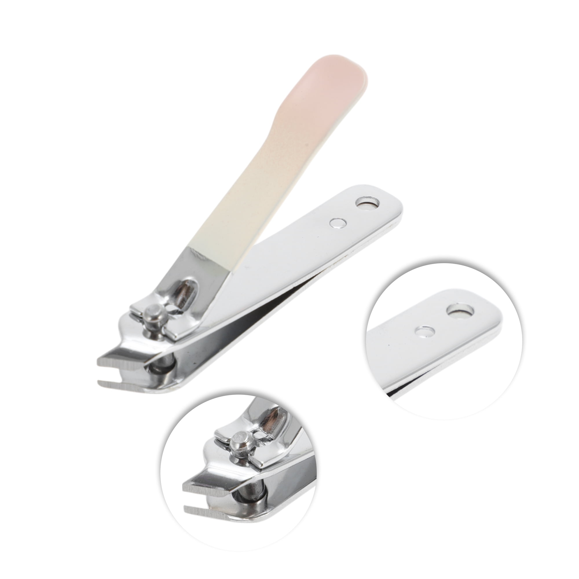 Unique Bargains 2pcs Gradual Slanted Nail Clippers Set Pink Small