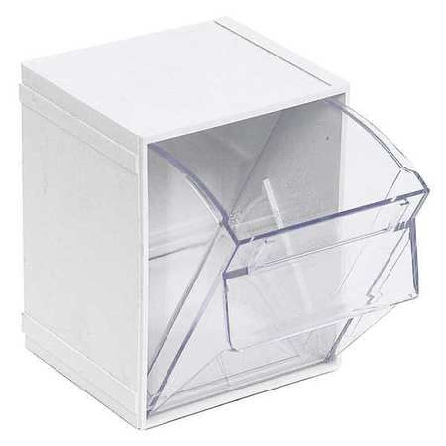 QUANTUM STORAGE SYSTEMS QTB405WT Tip Out Bins, Individual, W 3/4, White