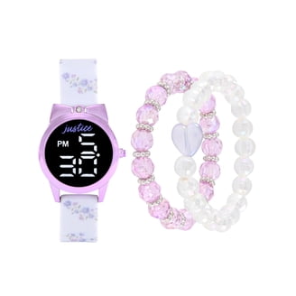 Justice Multi Color Strap LED Watch with Gummy Bracelets Set  display picture 1