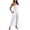 White, variant on Strapless Jumpsuits for Women Smocked Solid Sleeveless One Piece Wide Leg Pants with Pockets,Beige,Women's S-XXL