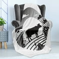 thumbnail image 4 of Cattle Soft Flannel Fleece Throw Blanket, Rural Landscape with a Cow Standing on Field Under Cloudy Sky Digital Image, Cozy Plush for Indoor and Outdoor Use, 50" x 70", Black and White, by Ambesonne, 4 of 5
