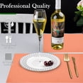 thumbnail image 3 of Placemats, Vinyl Woven Place Mats for Kitchen Table Indoor/Outdoor, Washable Wipeable Dining Orange Placemats Set of 4, 12x18 Inch, 3 of 7