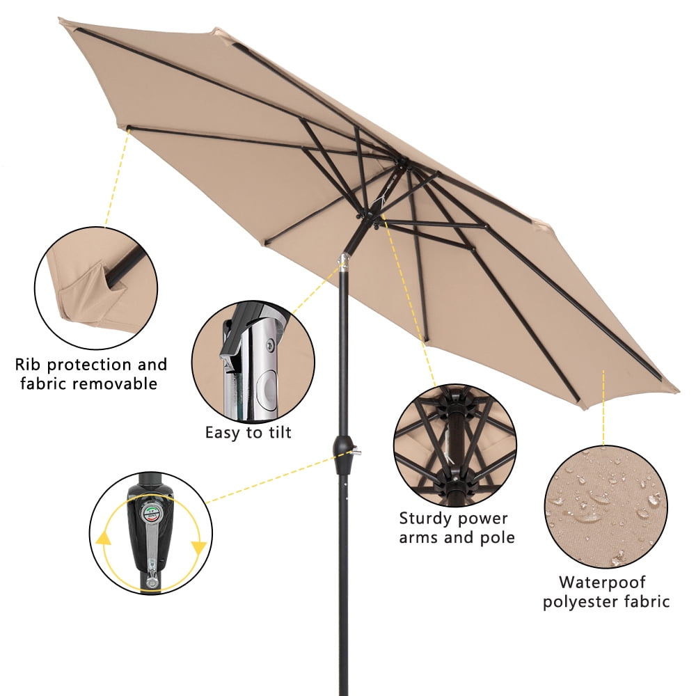 Kepooman 9FT Patio Umbrella Outdoor Market Table Umbrella, Cantilever Patio Umbrella Without Base for Garden, Lawn, Backyard & Pool, Top Color Kepooman 9FT Patio Umbrella Outdoor Market Table Umbrella, Cantilever Patio Umbrella Without Base for Garden, Lawn, Backyard & Pool, Top Color