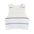 thumbnail image 6 of vdgthytj Sports Bra for Women Wireless Crewneck Striped Ribbed Underwear Support Push-Up Gym Workout Racerback Bras(Medium,White), 6 of 6