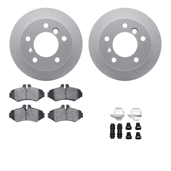 Dynamic Friction Company Rear Geospec Brake Rotors with 5000 Advanced Brake Pads includes Hardware 4512-40092