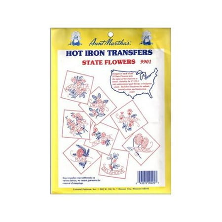 Aunt Martha's Hot Iron Transfer Coll State Flowers