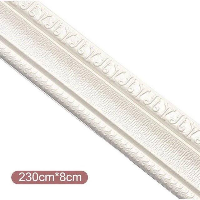 Línea de esquina de espuma 3D en relieve, borde impermeable, autoadhesivo, 2,3 m, tira de borde de pared, decoración, pegatina de pared