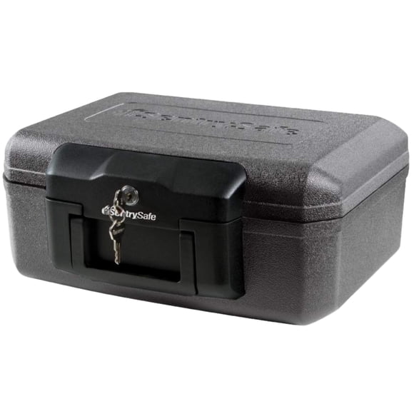 SentrySafe Caja de seguridad ignífuga con cerradura de llave, segura para el pecho para el hogar con seguridad resistente al fuego, 0.18 pies cúbicos, 6.1 x 14.3 x 11.2 pulgadas,