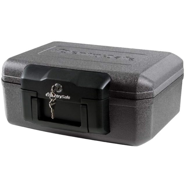 SentrySafe Caja de seguridad ignífuga con cerradura de llave, segura para el pecho para el hogar con seguridad resistente al fuego, 0.18 pies cúbicos, 6.1 x 14.3 x 11.2 pulgadas,