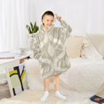 thumbnail image 6 of FORMRS Wearable Blanket Hoodie with Sleeves for Kids Cozy Flannel Sweatshirt, Light Brown Pattern, 6 of 7