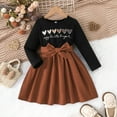 thumbnail image 3 of LYHaoo Trendy Girls Dresses Long Sleeve Casual Print Dress With Heart Pattern Loose Fit Comfortable Elastic Waist For Daily Wear，Casual Floral Dresses Sizes 5-6 Years Black, 3 of 7