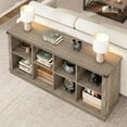thumbnail image 4 of Ataucjin 8 Cube Storage Organizer Bookshelf,3 Tier Farmhouse Horizontal Bookcase,62 Inch Wood Storage Bookcase for Entryway, Long Low Bookshelves for Living Room, 4 of 9