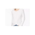 thumbnail image 2 of Hippie Rose Juniors Long Sleeve Twist Front Top White L, 2 of 3