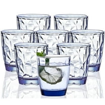 VEILEDGEM 10 oz Blue Small Acrylic Juice Glasses (Set of 8)