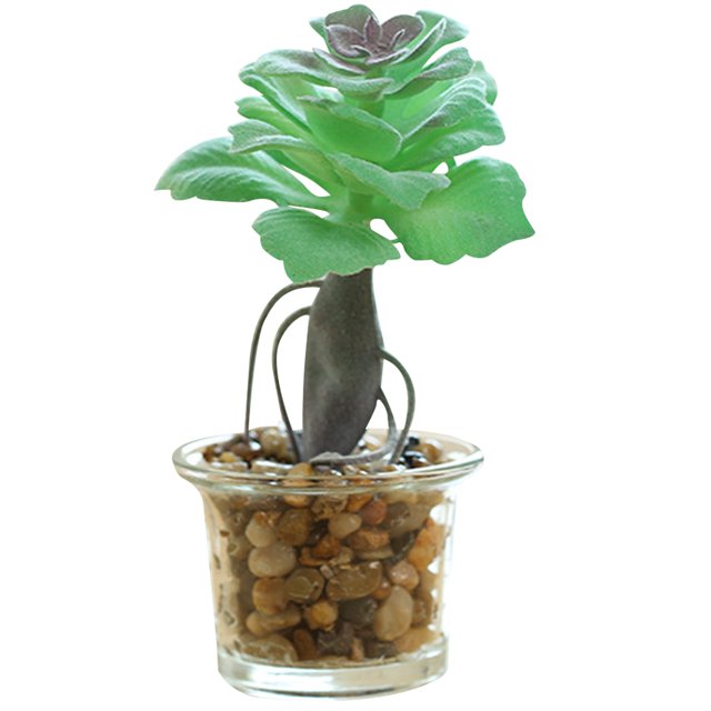 Coofit Artificial Succulent Plant Mini - Faux Potted Succulent Home Desktop Decoration